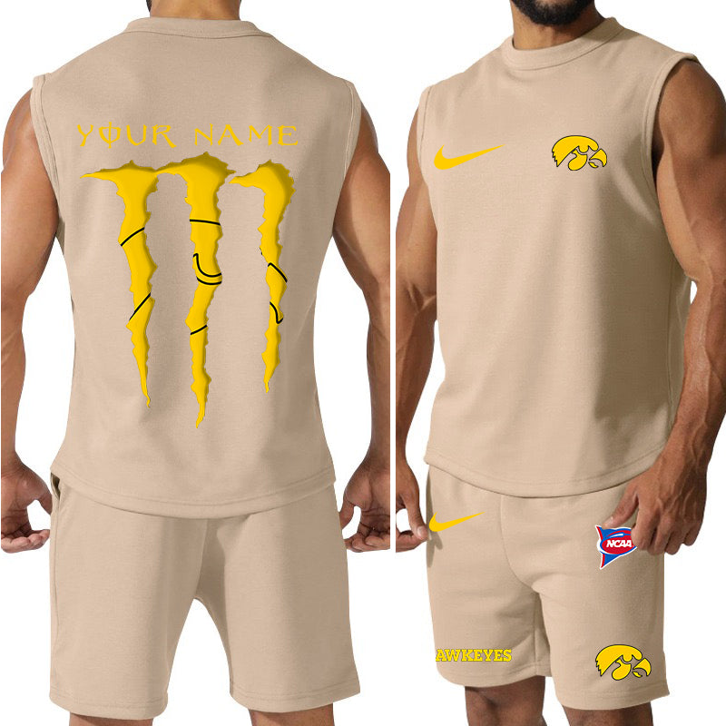 Iowa Hawkeyes Colorful Combo Men Jersey Tank Top and Shorts AZBTCMJTTS000060