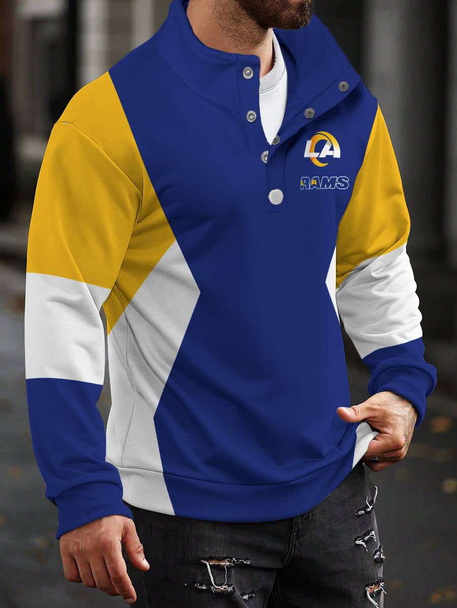 Los Angeles Rams Casual Colorful Stand Collar Sweatshirt AZBTSCSW000404