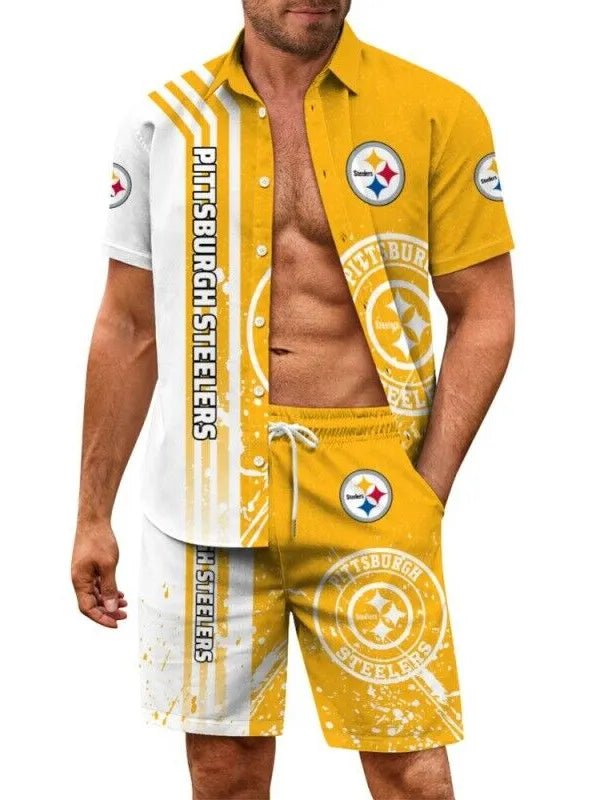 Pittsburgh Steelers Combo Hawaiian Shirt and Shorts AZBTHWSS000226