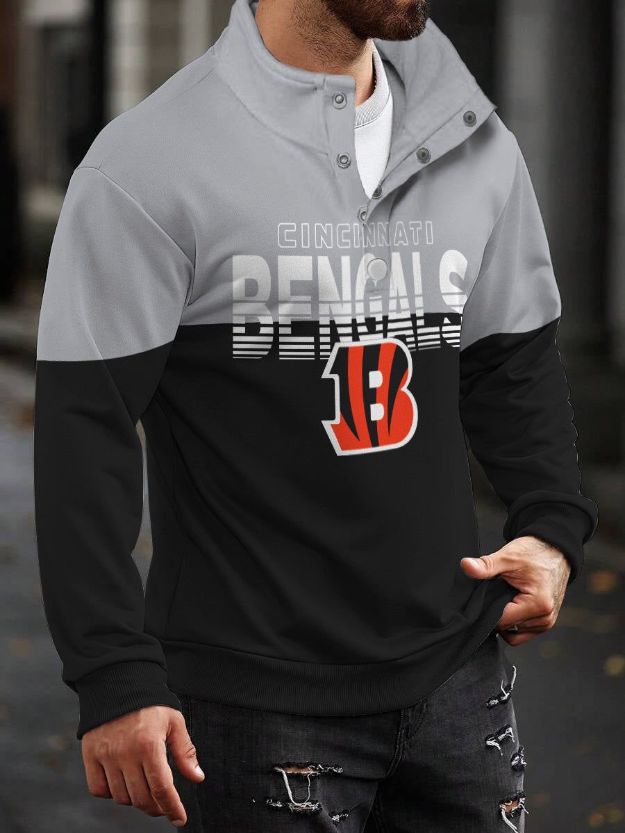 Cincinnati Bengals Casual Colorful Stand Collar Sweatshirt AZBTSCSW000355