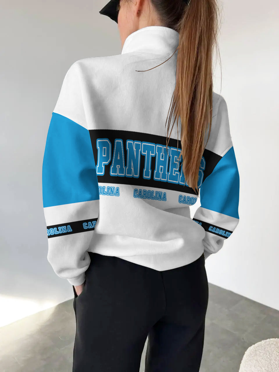 Carolina Panthers Casual Colorful Stand Collar Sweatshirt AZBTSCSW000340