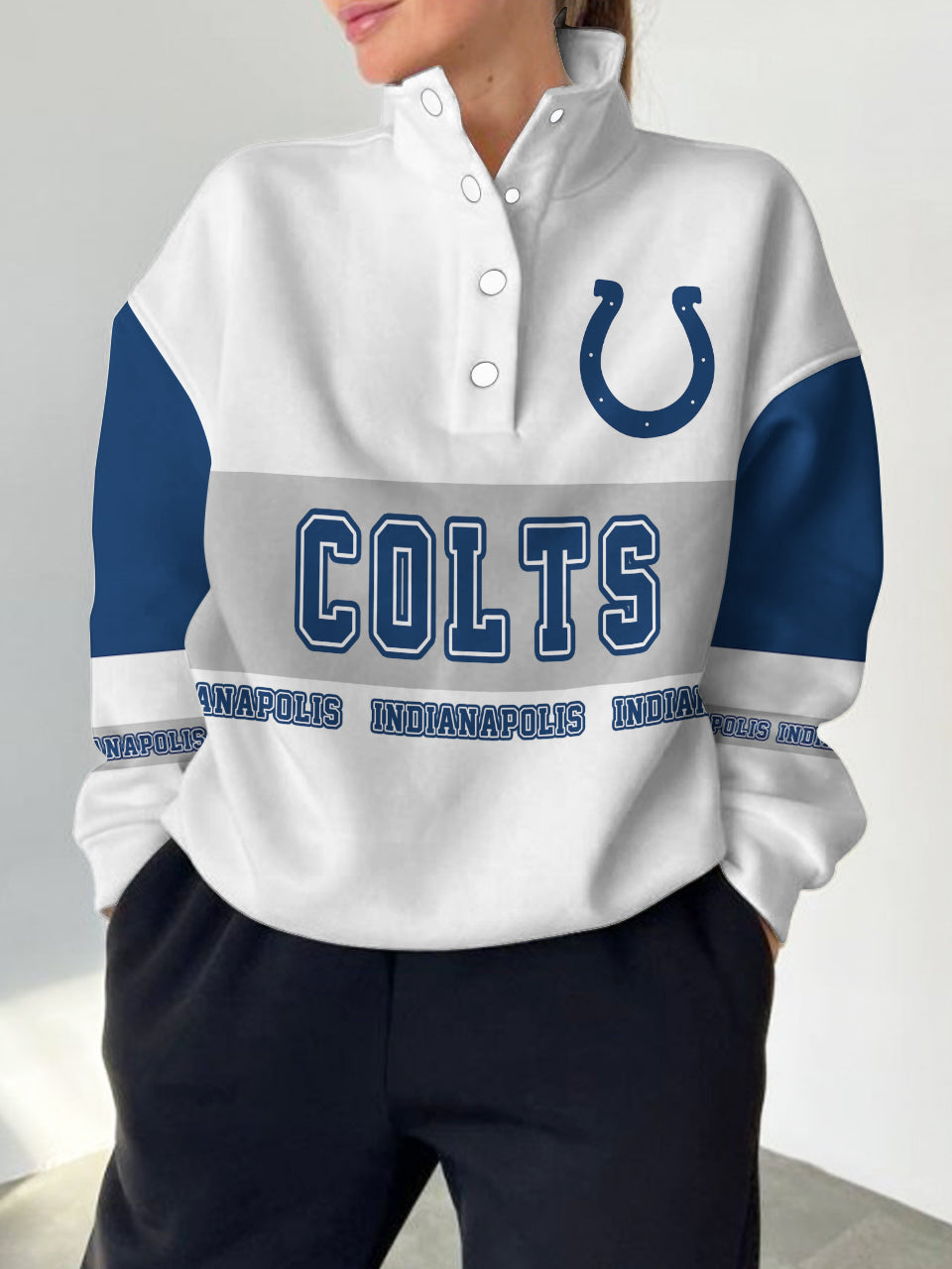 Indianapolis Colts Casual Colorful Stand Collar Sweatshirt AZBTSCSW000369
