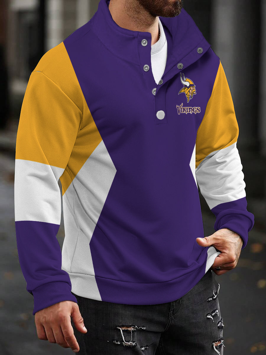 Minnesota Vikings Casual Colorful Stand Collar Sweatshirt AZBTSCSW000335