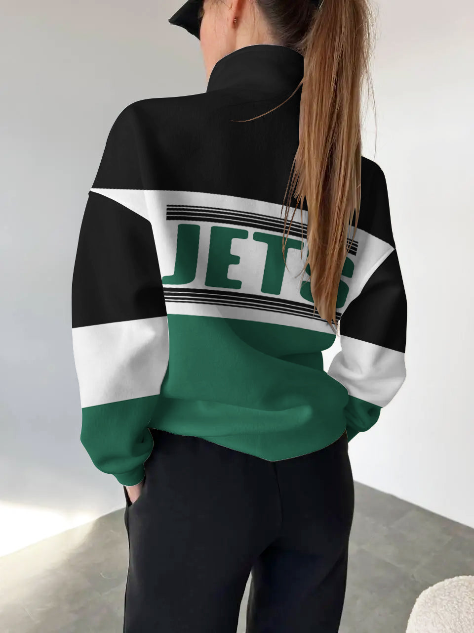 New York Jets Casual Colorful Stand Collar Sweatshirt AZBTSCSW000435