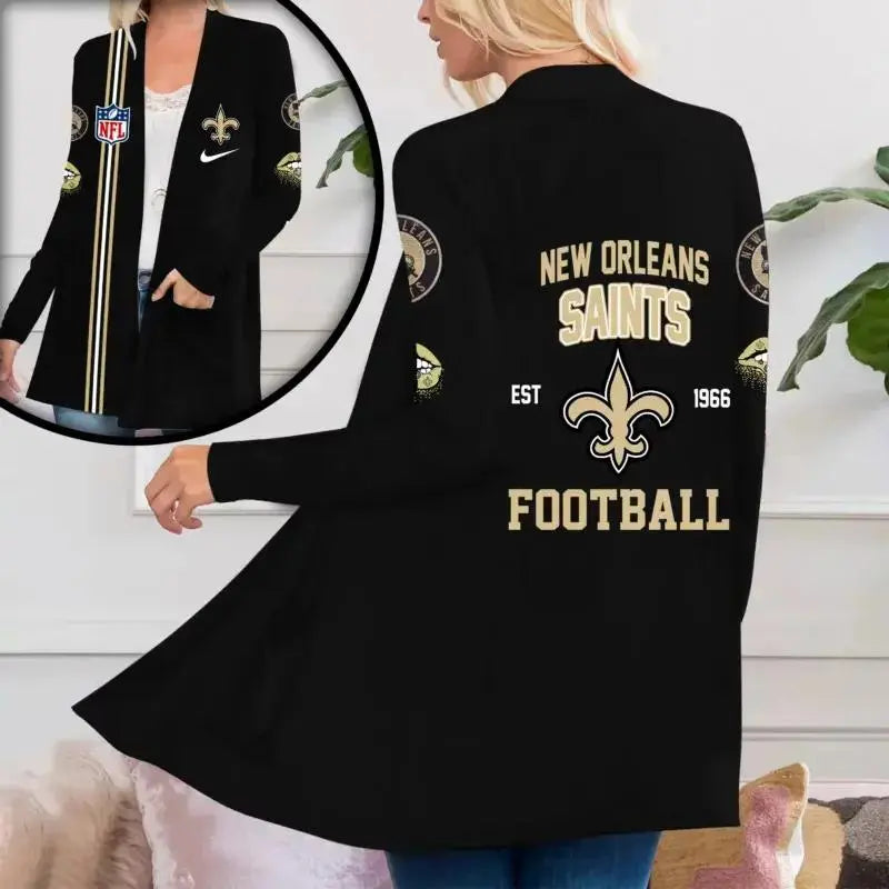 New Orleans Saints Women Patch Pocket Cardigan BT135
