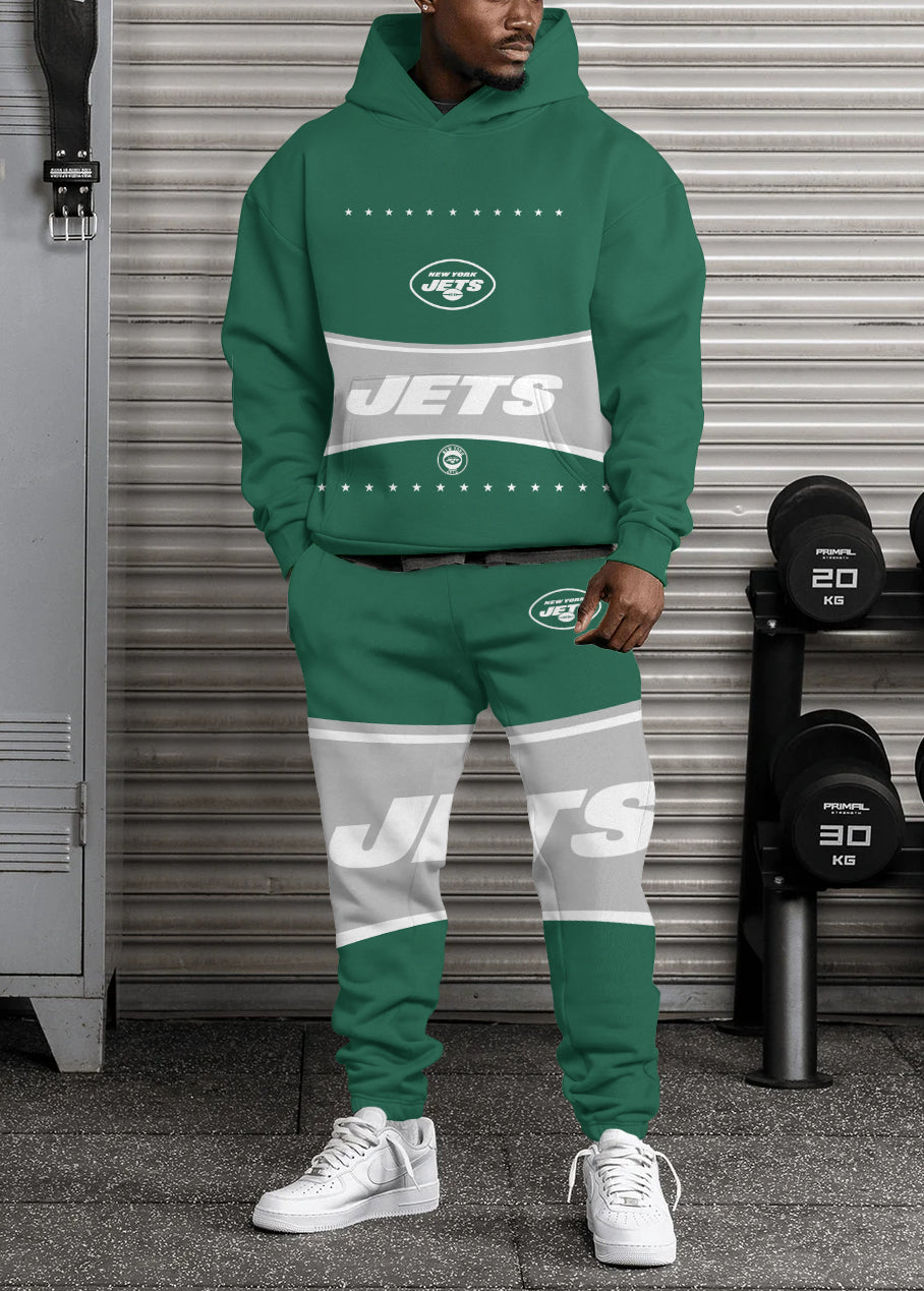 New York Jets Combo Pullover Hoodie And Sweatpants AZBTPHSP000314