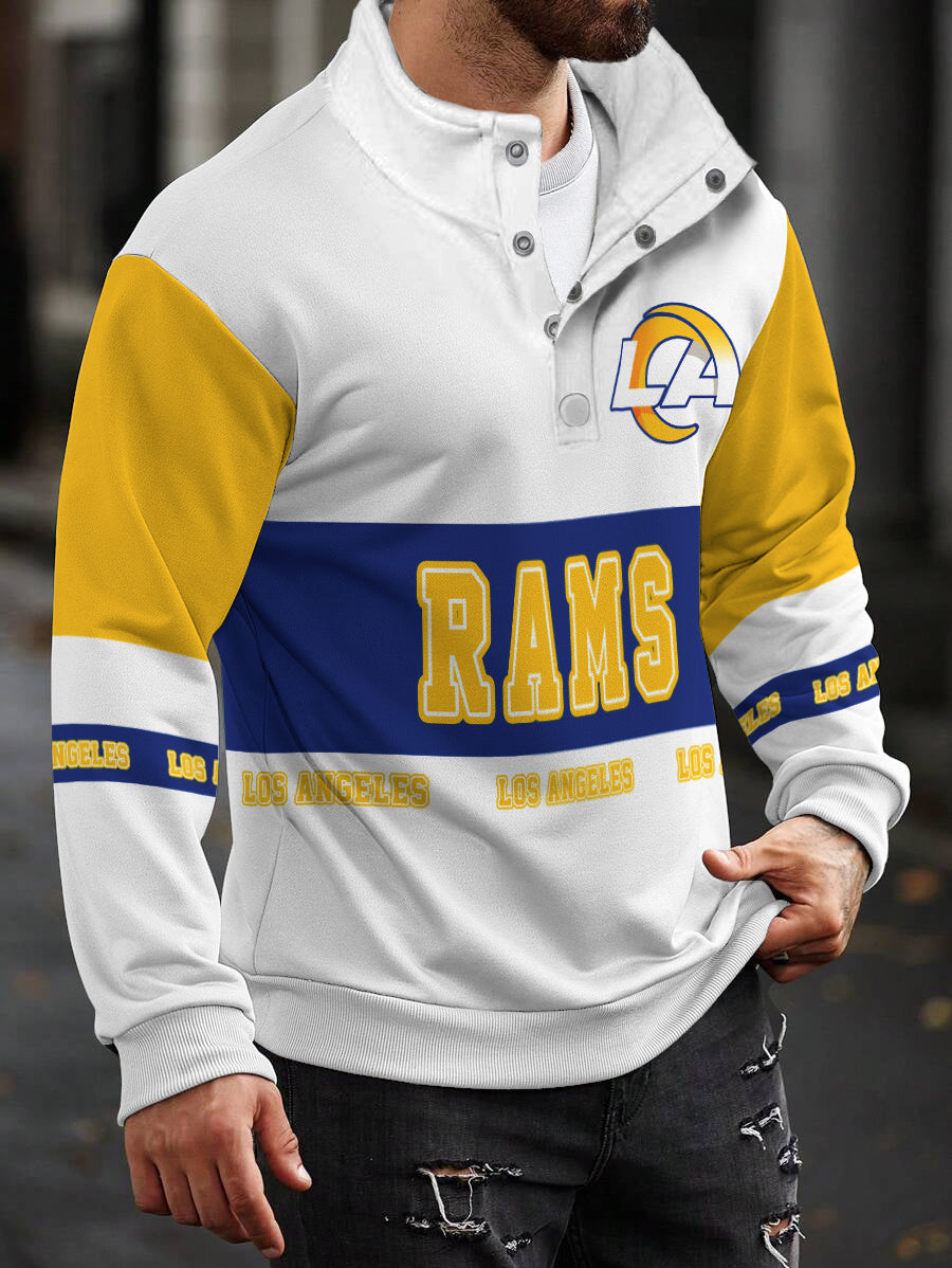 Los Angeles Rams Casual Colorful Stand Collar Sweatshirt AZBTSCSW000428