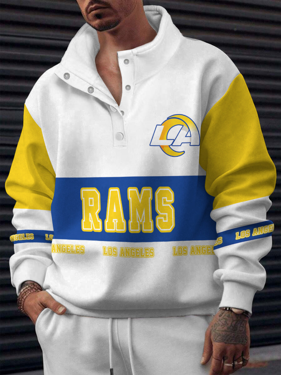 Los Angeles Rams Casual Colorful Stand Collar Sweatshirt AZBTSCSW000618