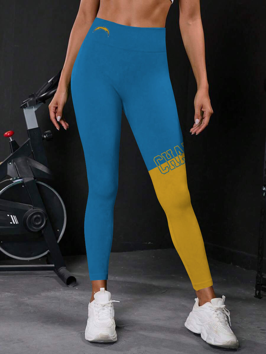 Los Angeles Chargers High Waist Push Up Printed Leggings (4)