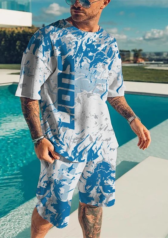 Detroit Lions T-shirt and Shorts AZTS398