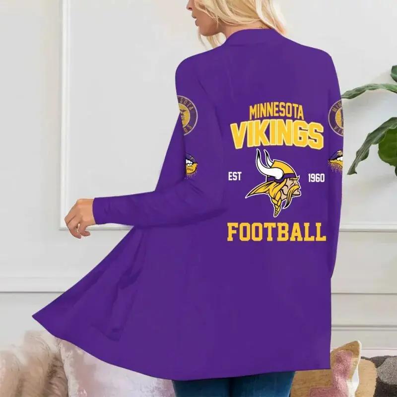 Minnesota Vikings Women Patch Pocket Cardigan BT121
