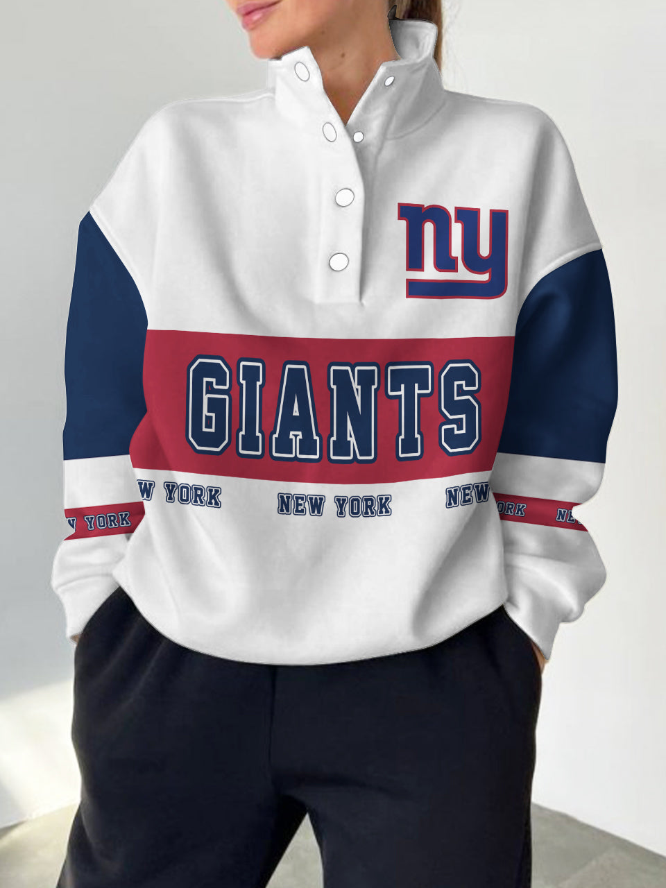 New York Giants Casual Colorful Stand Collar Sweatshirt AZBTSCSW000498