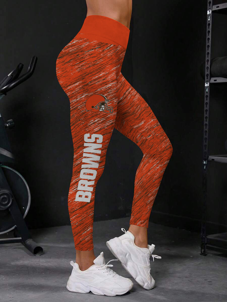 Cleveland Browns High Waist Push Up Printed Leggings (1)