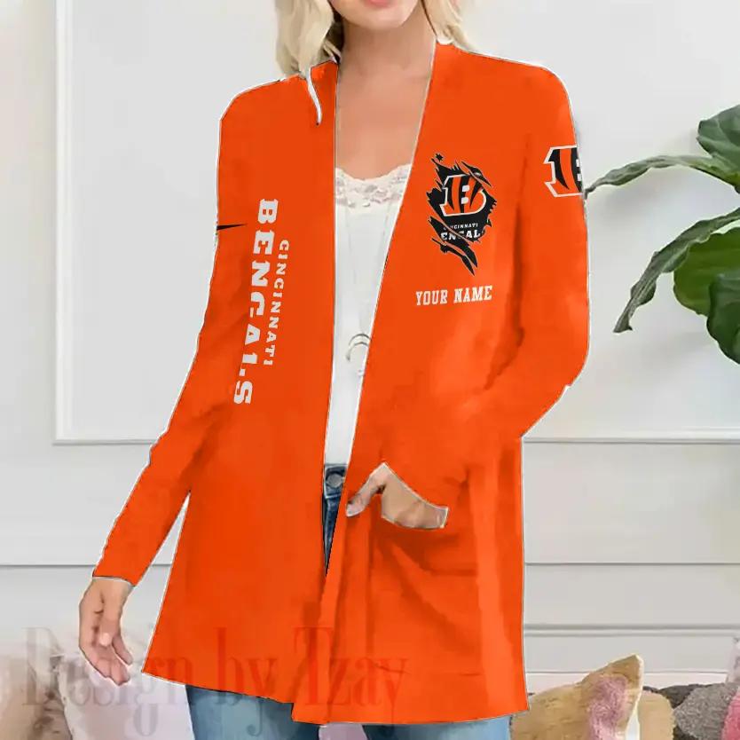 Cincinnati Bengals Women Patch Pocket Cardigan BT039