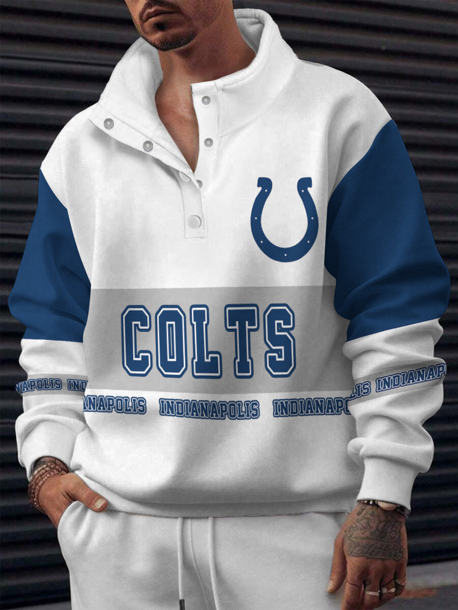 Indianapolis Colts Casual Colorful Stand Collar Sweatshirt AZBTSCSW000590