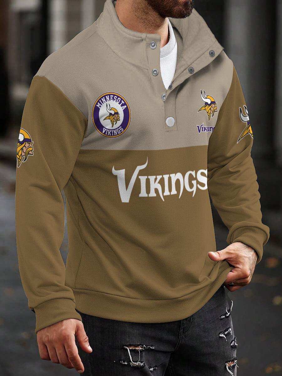 Minnesota Vikings Casual Colorful Stand Collar Sweatshirt AZBTSCSW000356