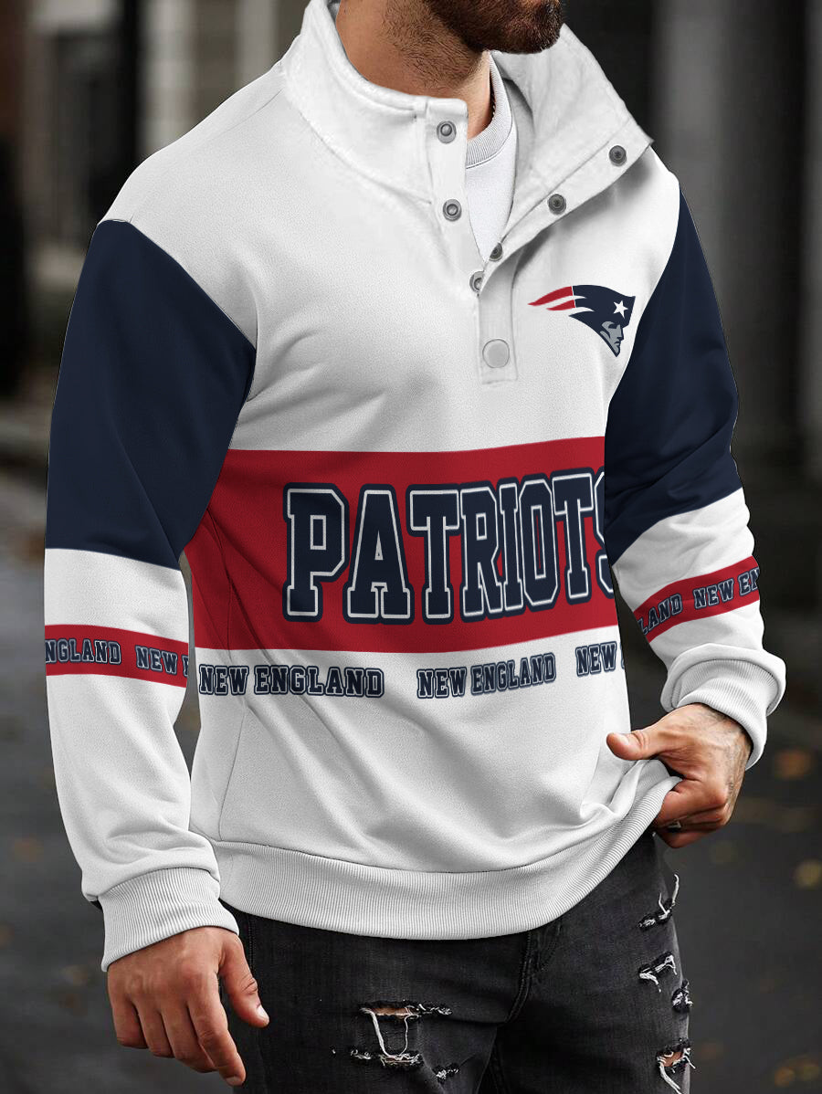 New England Patriots Casual Colorful Stand Collar Sweatshirt AZBTSCSW000599