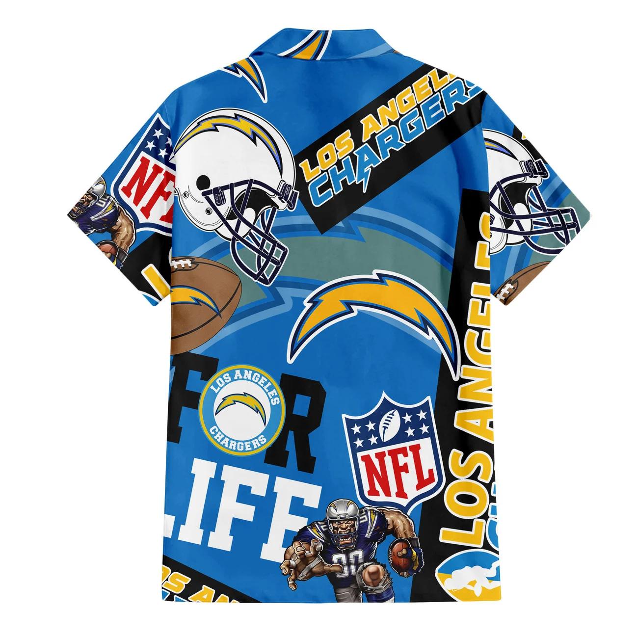 Los Angeles Chargers Custom Limited Edition For Life Hawaiian Shirt and Shorts AZHAHWSS000250