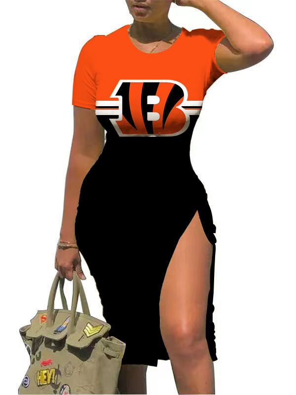 Cincinnati Bengals Slit Bodycon Dress AZBTSBD000047