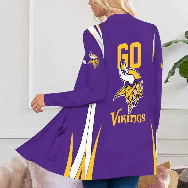 Minnesota Vikings Women Patch Pocket Cardigan BT123