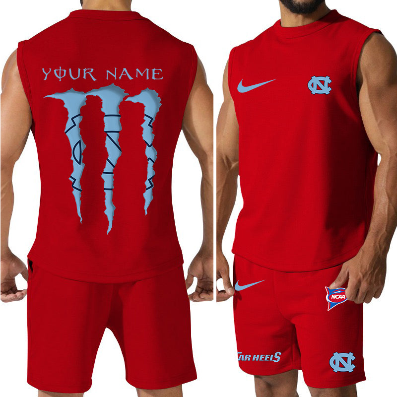 North Carolina Tar Heels Colorful Combo Men Jersey Tank Top and Shorts AZBTCMJTTS000056