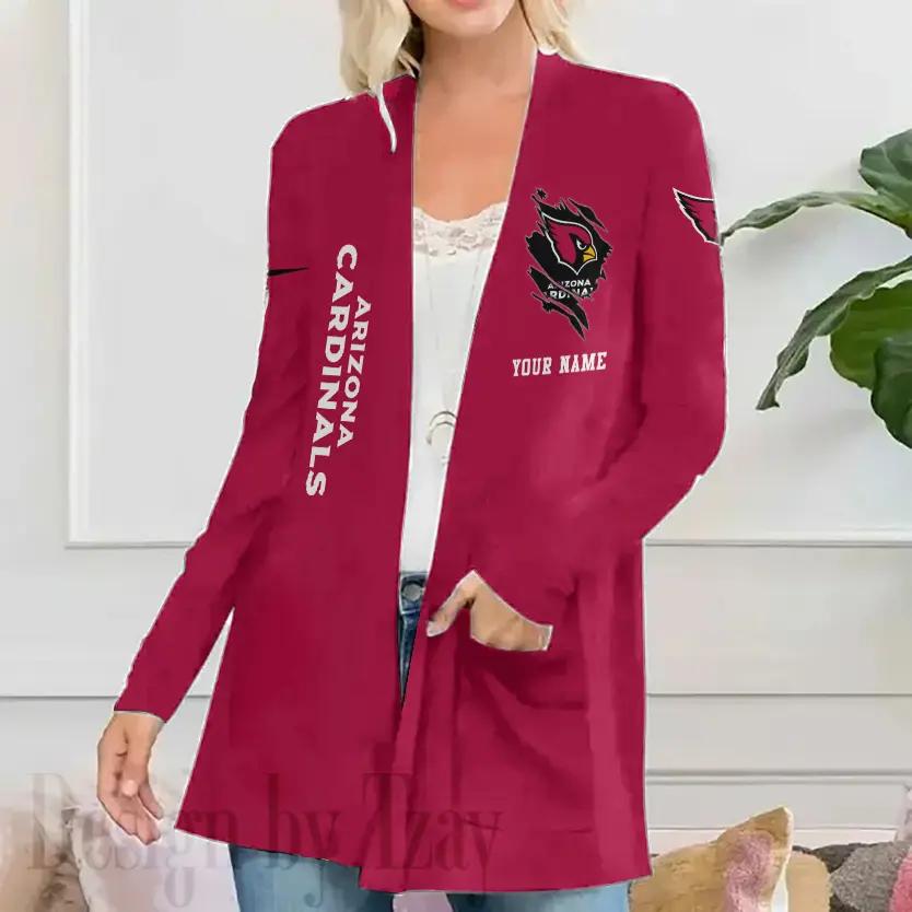 Arizona Cardinals Women Patch Pocket Cardigan BT002
