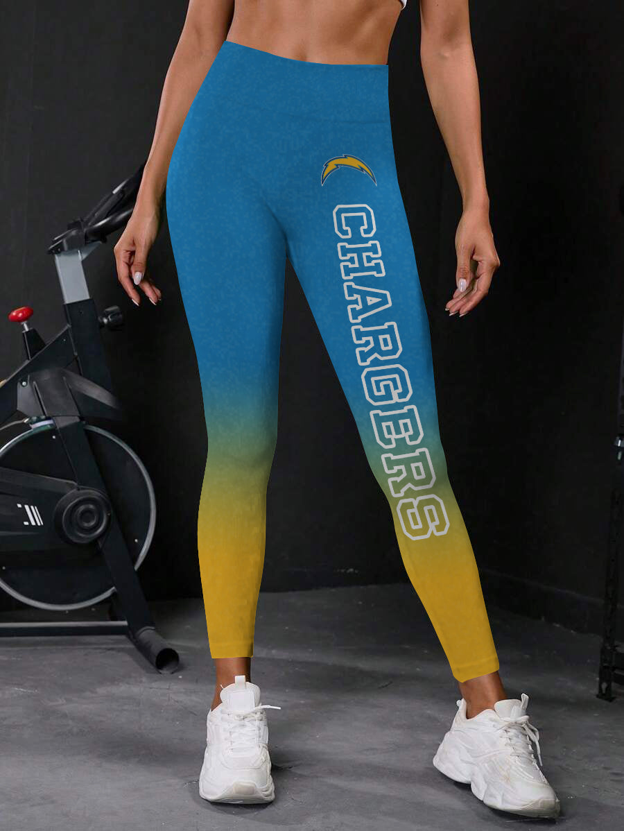 Los Angeles Chargers High Waist Push Up Printed Leggings (3)