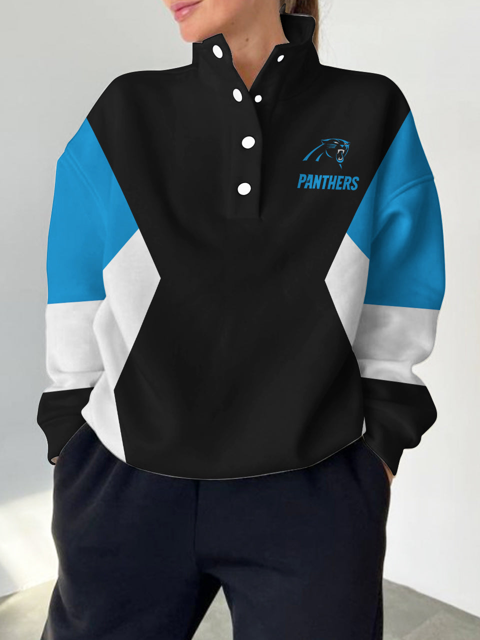 Carolina Panthers Casual Colorful Stand Collar Sweatshirt AZBTSCSW000310