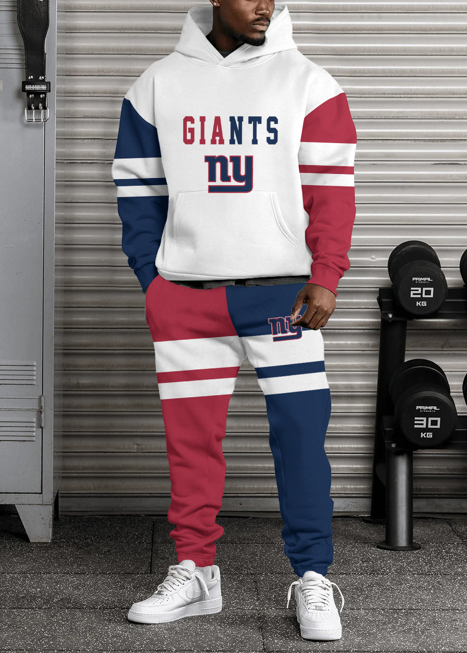 New York Giants Combo Pullover Hoodie And Sweatpants AZBTPHSP000109