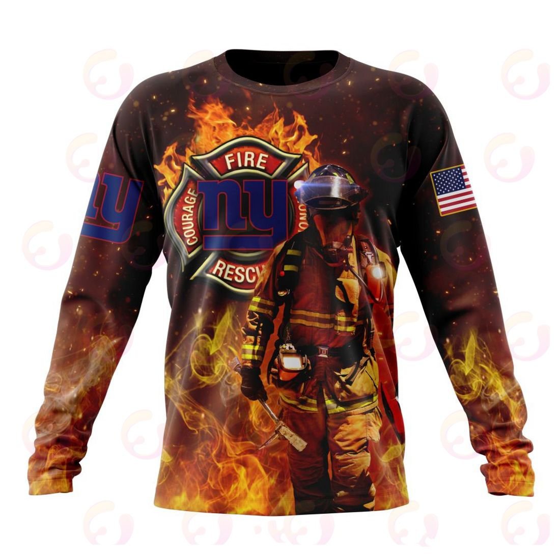 New York Giants Honor Firefighters – First Responders All Over Printed T-shirt Sweatshirt Hoodie AZCHD847
