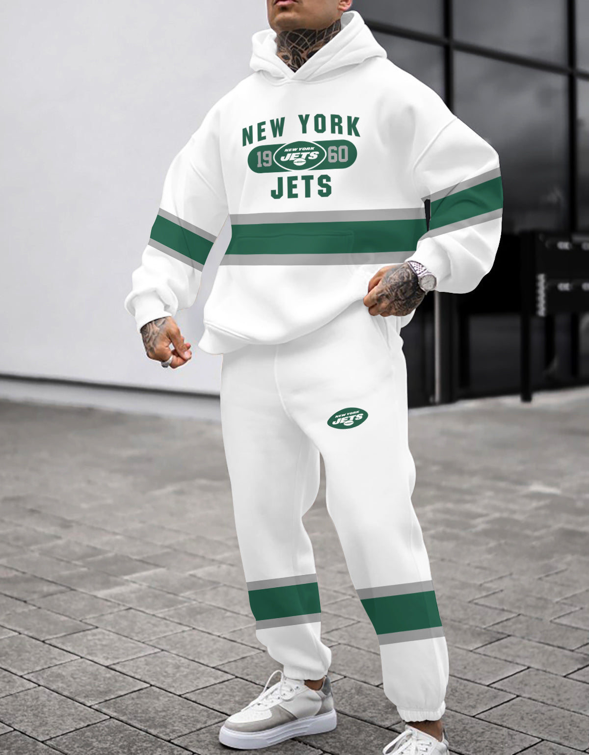 New York Jets Combo Pullover Hoodie And Sweatpants AZBTPHSP000356