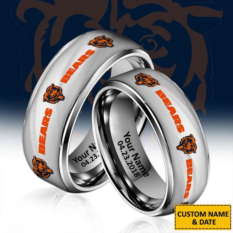 Chicago Bears Special Stainless Ring Custom Name AZBTSR000060