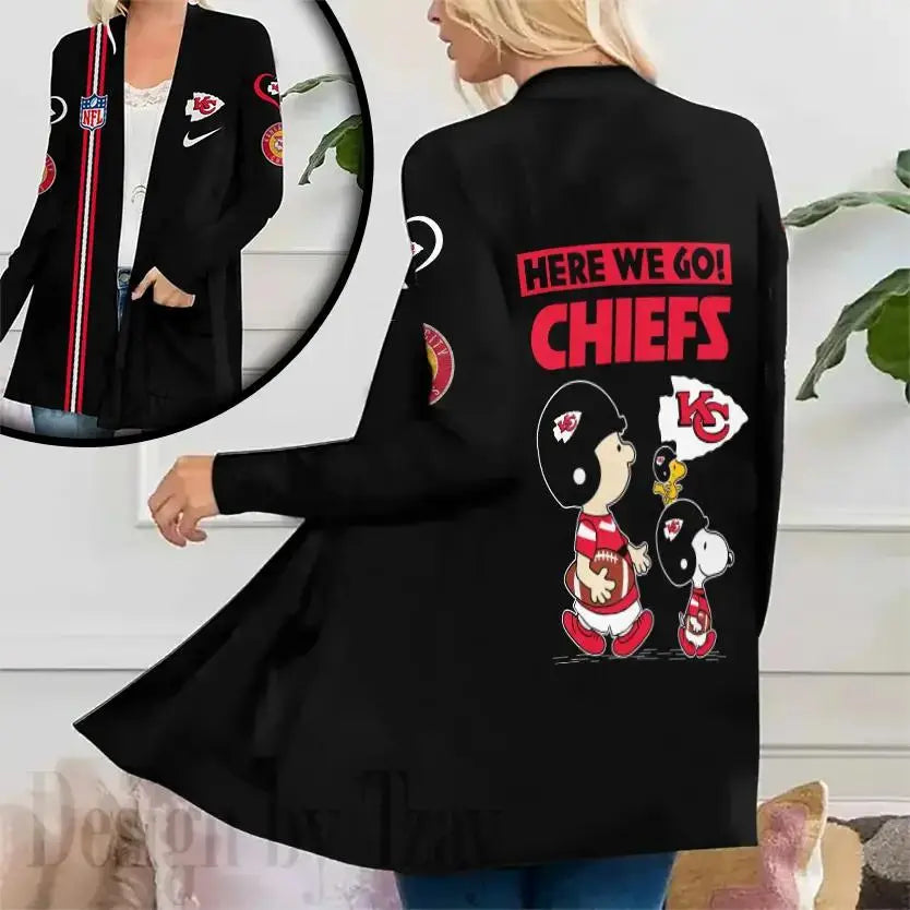 Kansas City Chiefs Women Patch Pocket Cardigan BT097