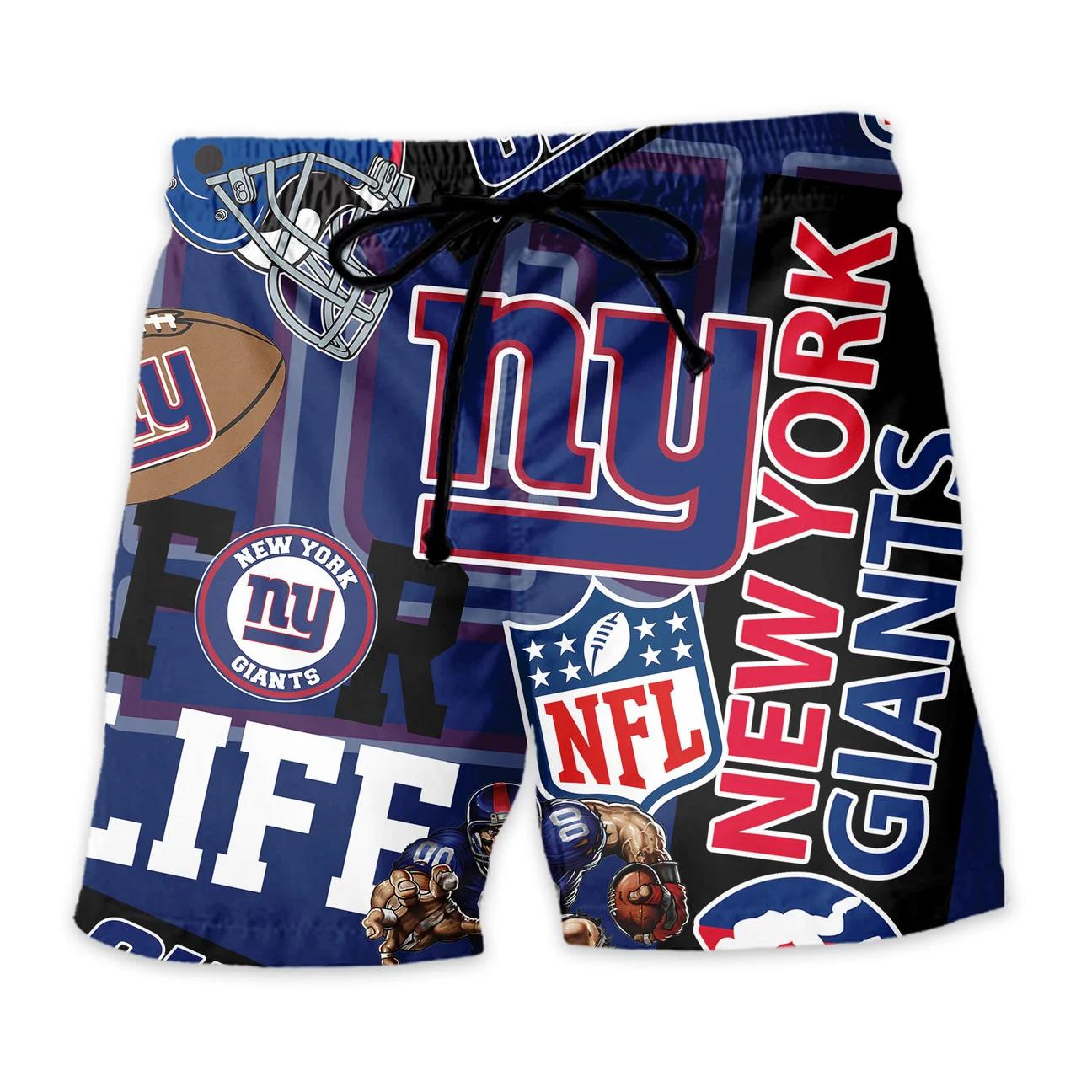 New York Giants Custom Limited Edition For Life Hawaiian Shirt and Shorts AZHAHWSS000251