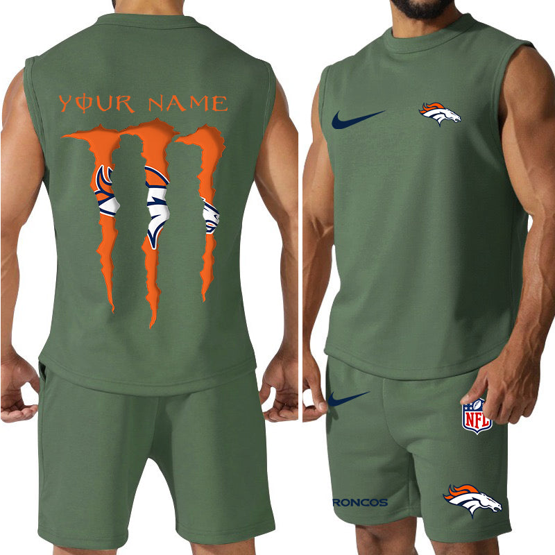 Denver Broncos Colorful Combo Men Jersey Tank Top and Shorts AZBTCMJTTS000015