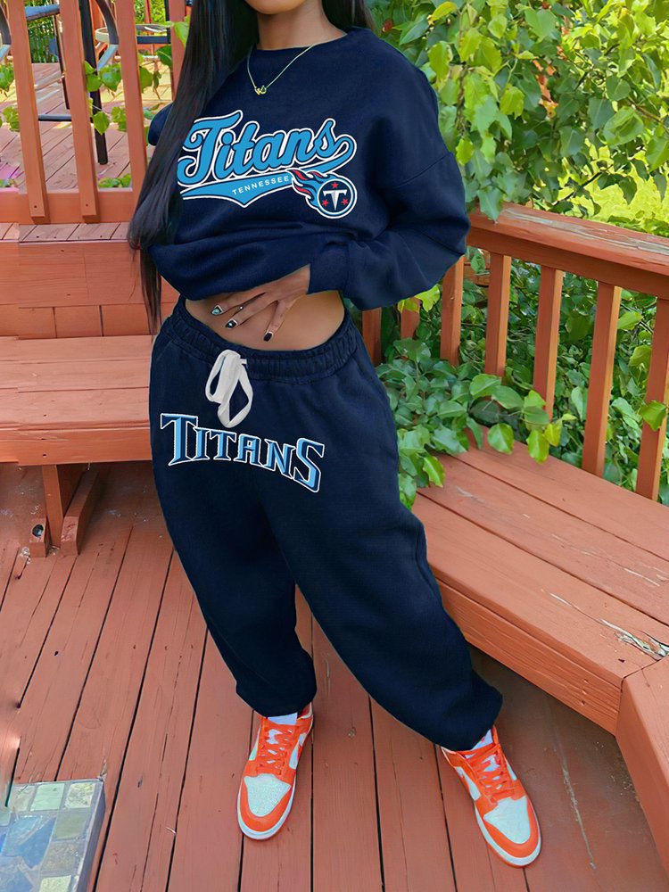 Tennessee Titans Drop Shoulder Sweatshirt and Sweatpants AZBTDSS000020