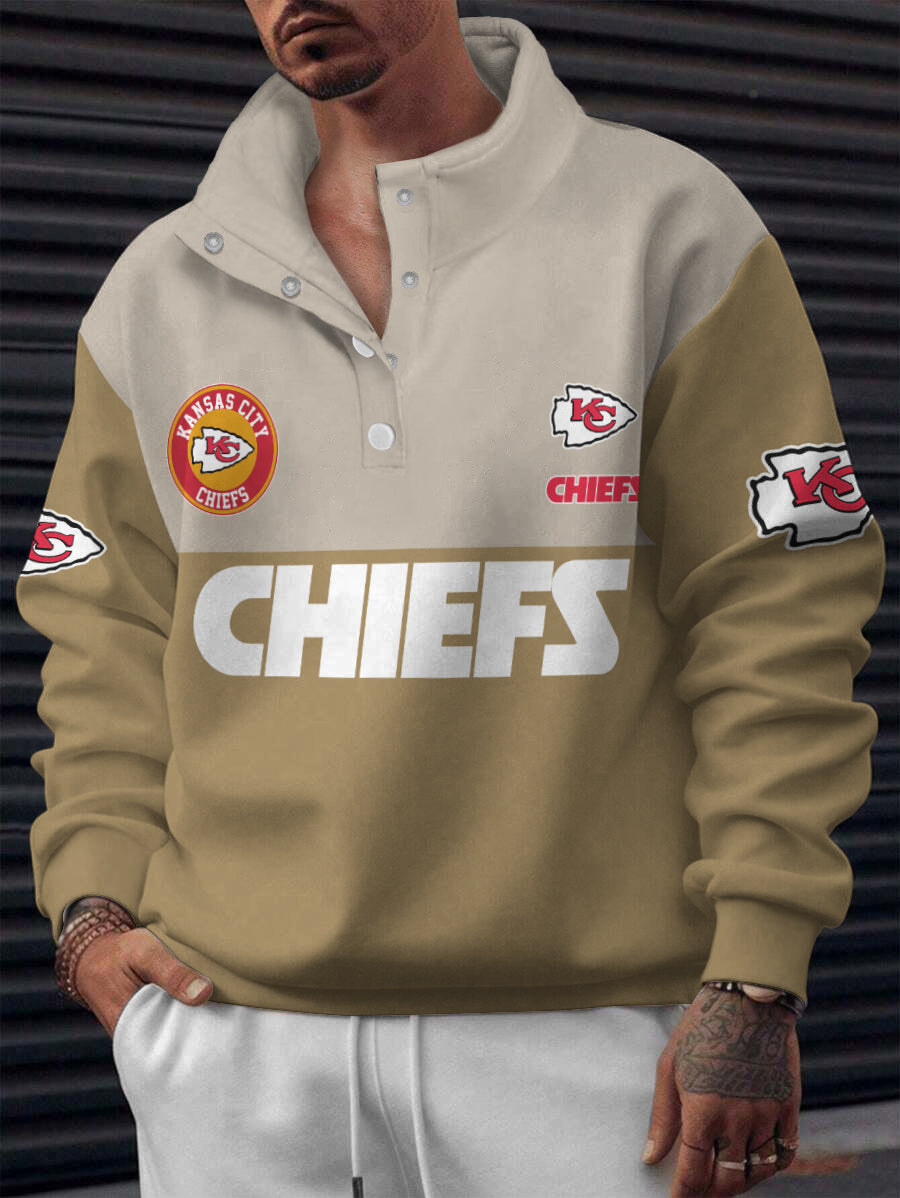 Kansas City Chiefs Casual Colorful Stand Collar Sweatshirt AZBTSCSW000625