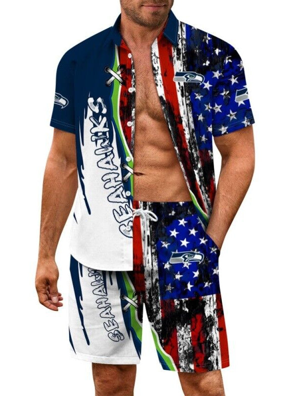 Seattle Seahawks Combo Hawaiian Shirt and Shorts AZBTHWSS000003