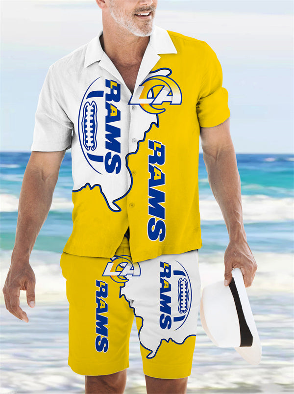 Los Angeles Rams Combo Hawaiian Shirt and Shorts AZBTHWSS000079