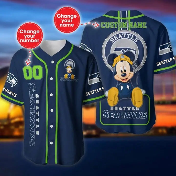 Seattle Seahawks Baseball Jersey 556