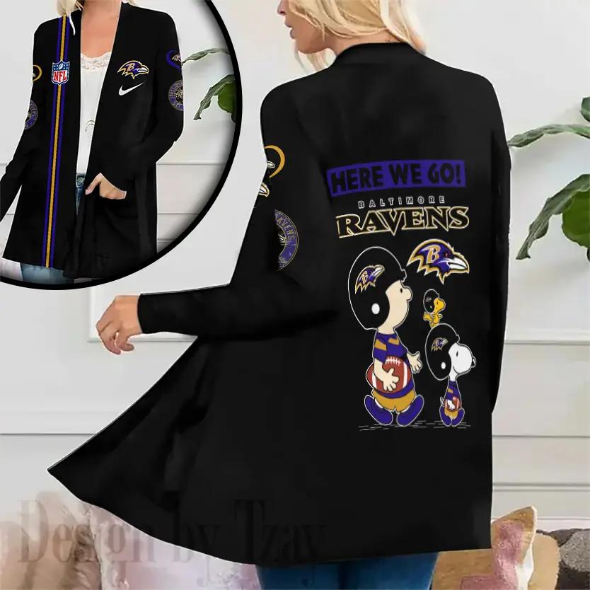 Baltimore Ravens Women Patch Pocket Cardigan BT016