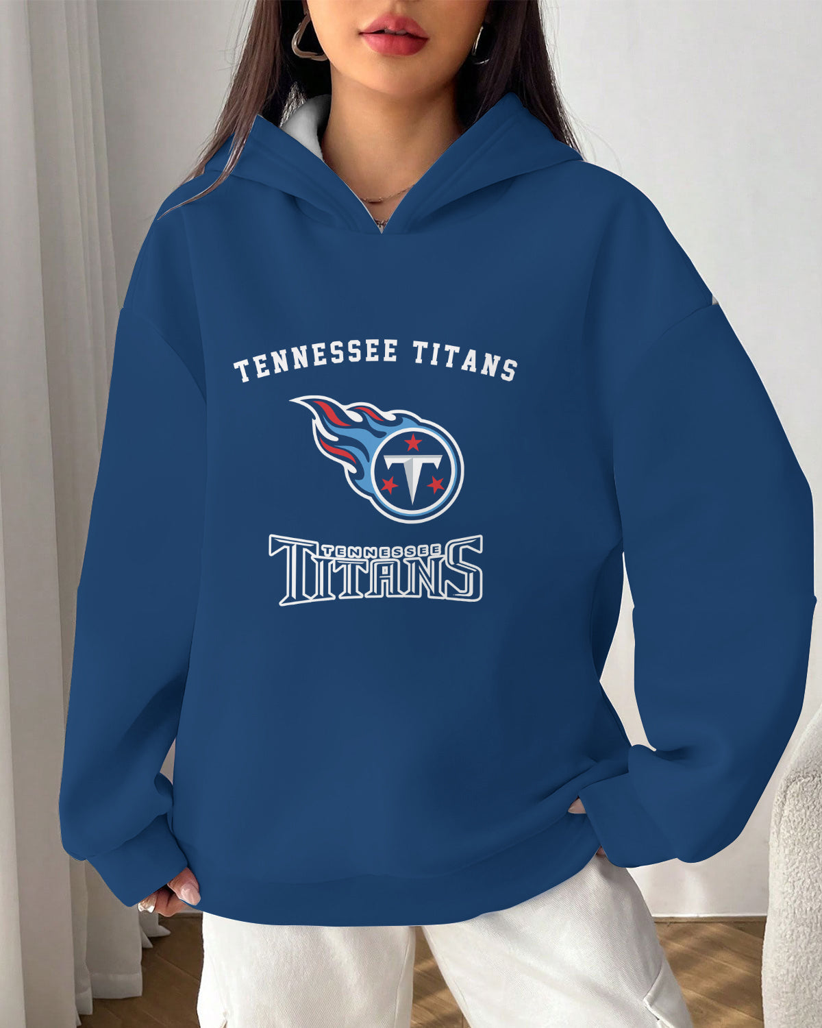 Tennessee Titans Printed Hooded Pocket Pullover Hoodie AZBTPH000066