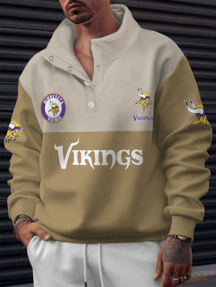 Minnesota Vikings Casual Colorful Stand Collar Sweatshirt AZBTSCSW000581
