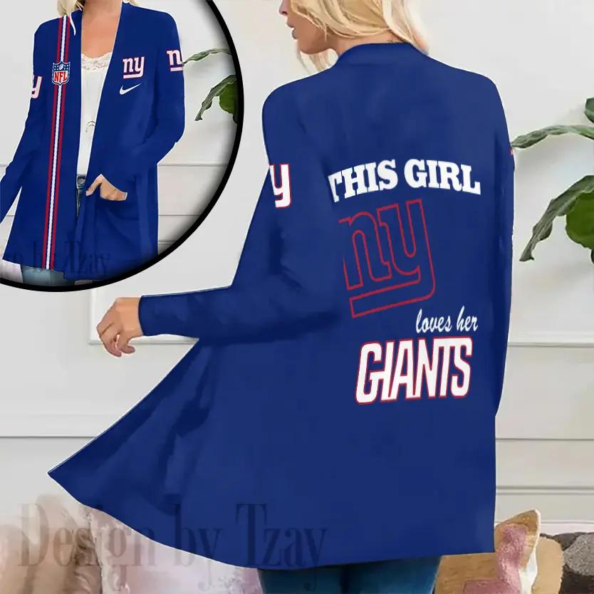 New York Giants Women Patch Pocket Cardigan BT142