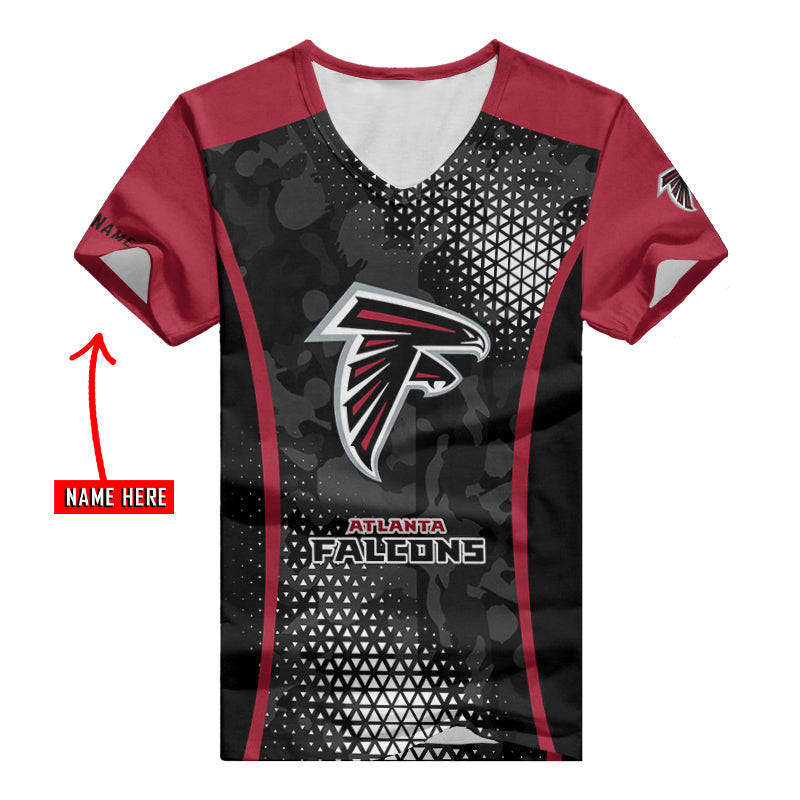 Atlanta Falcons Personalized V-neck Women T-shirt AGC07