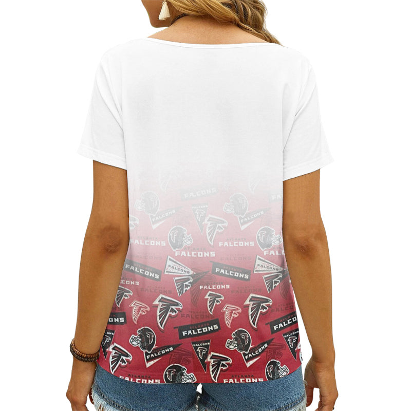 Atlanta Falcons Personalized V-neck Women T-shirt AGC115