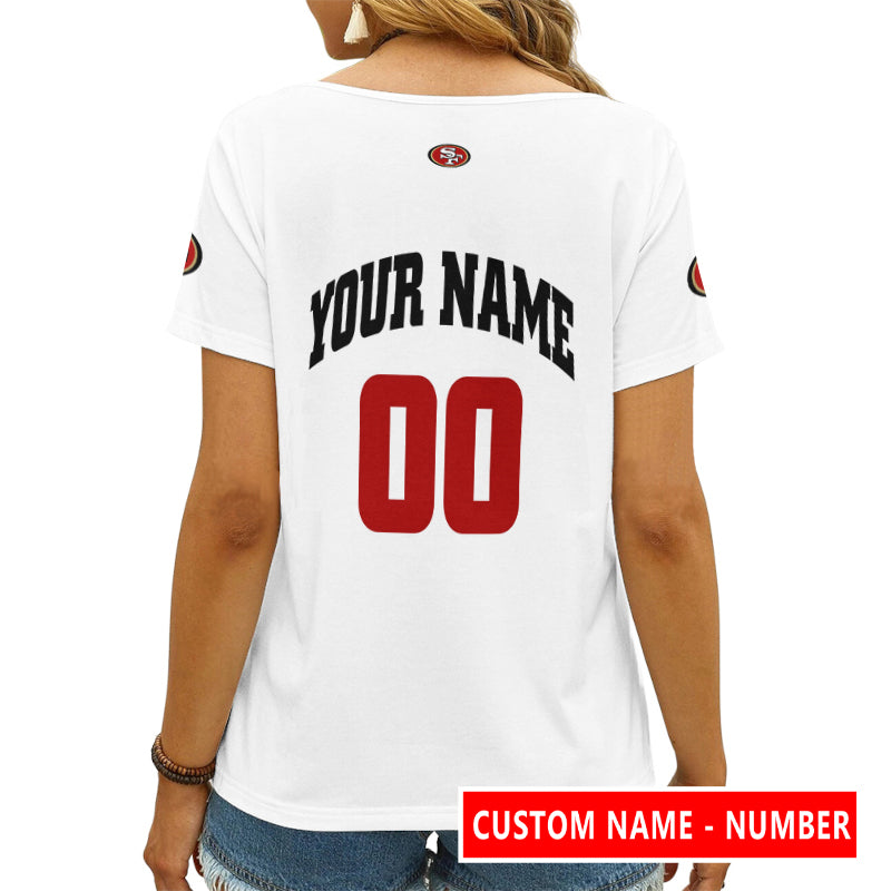 San Francisco 49ers Personalized V-neck Women T-shirt AGCWTS132