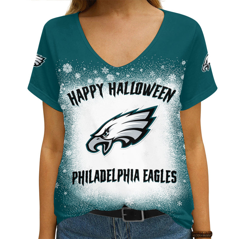 Philadelphia Eagles V-neck Women T-shirt AGCWTS176