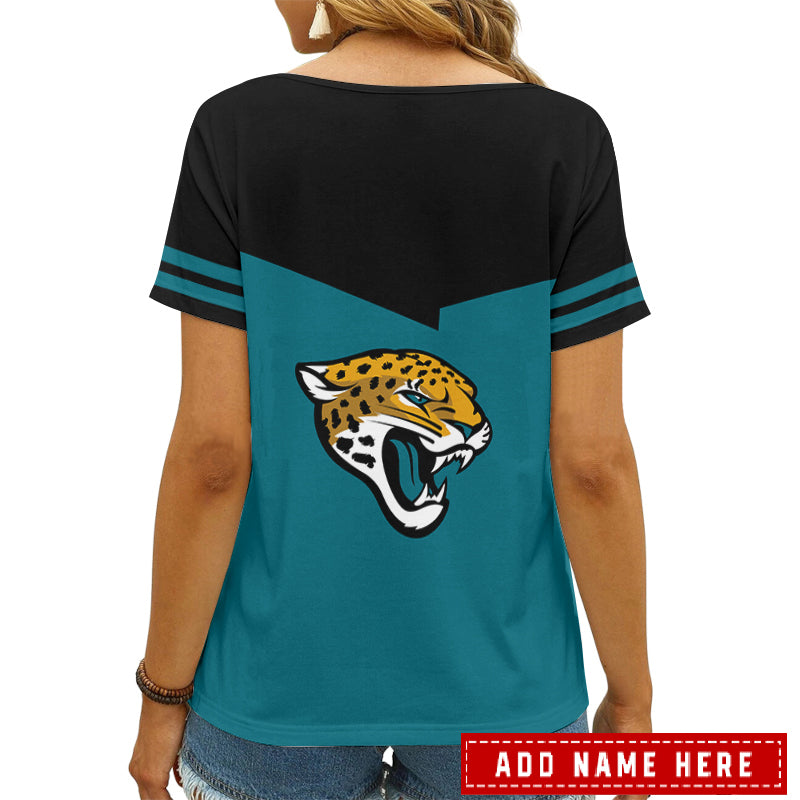 Jacksonville Jaguars Personalized V-neck Women T-shirt AGCWTS255