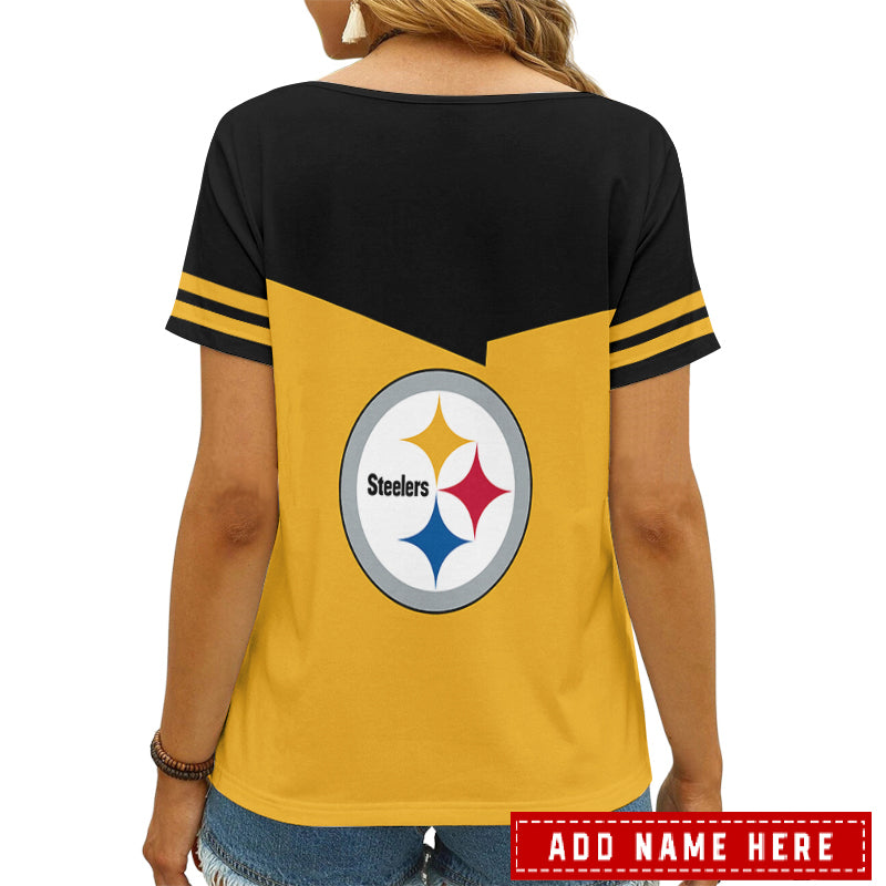 Pittsburgh Steelers Personalized V-neck Women T-shirt AGCWTS258
